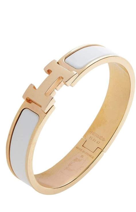 white and rose gold hermes bracelet|hermes bangle bracelet white.